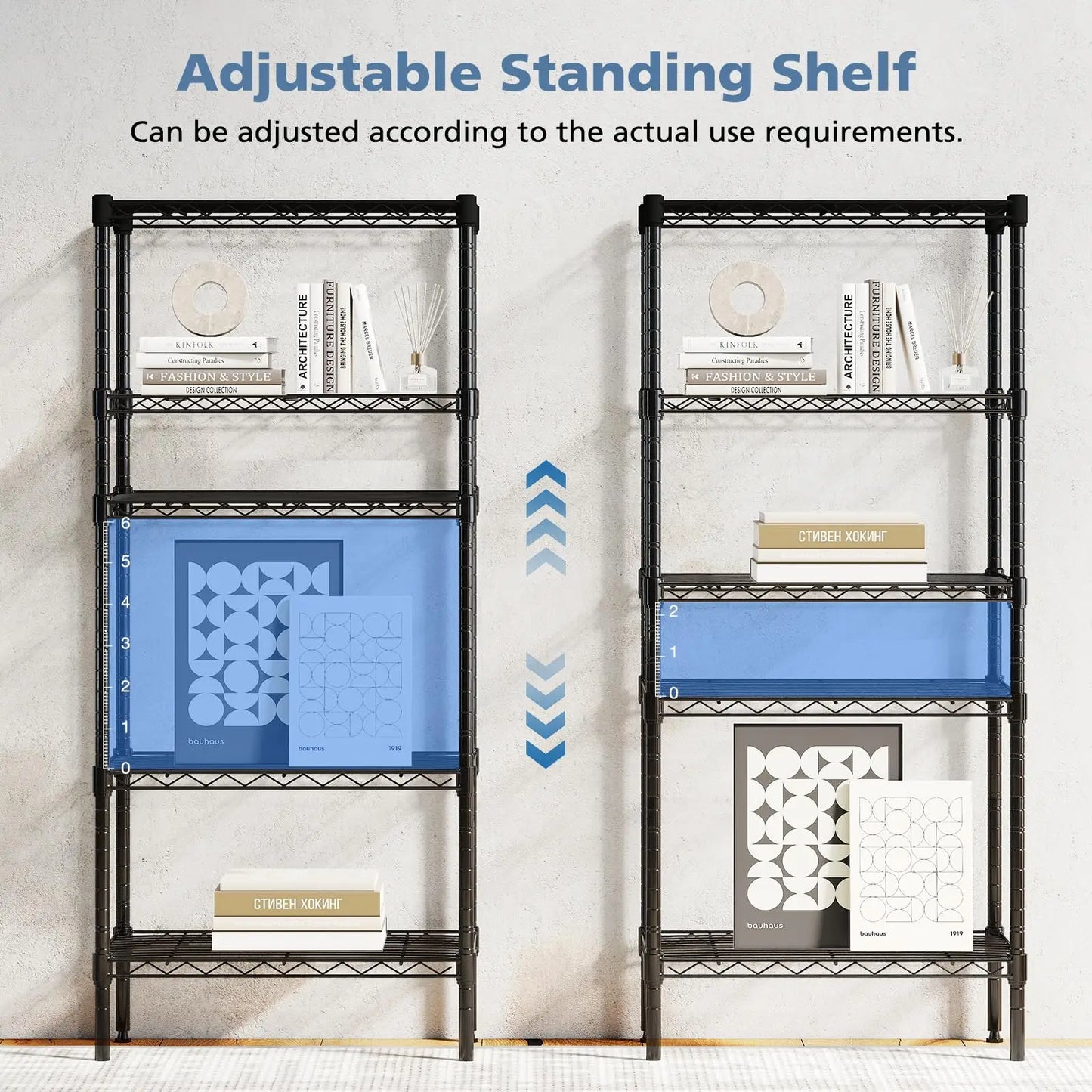 JHK 3-5 Tier Adjustable Metal Wire Storage Shelves Heavy Duty