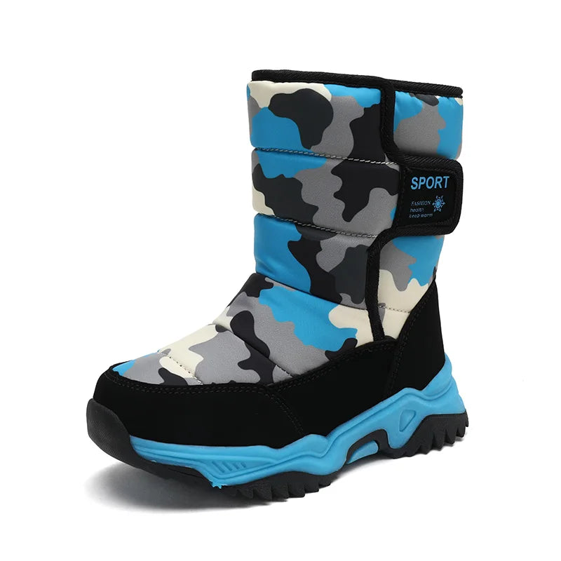 Unisex Plush Winter Snow Boots Waterproof Non Slip