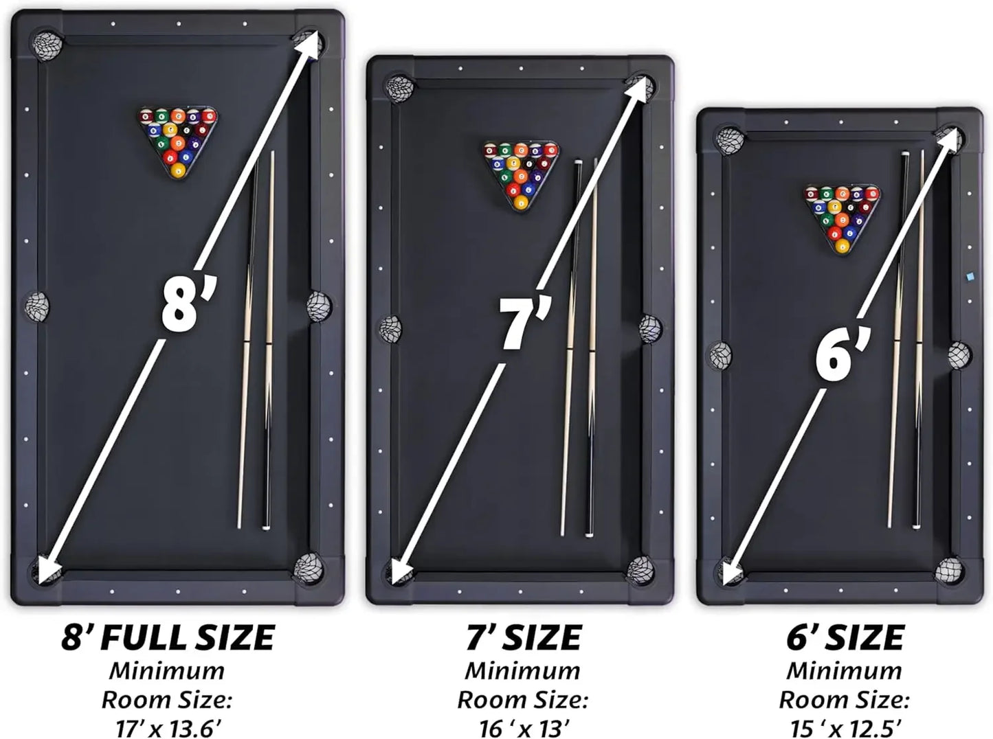 Portable Billiards Table With Full Ball Set And Cues