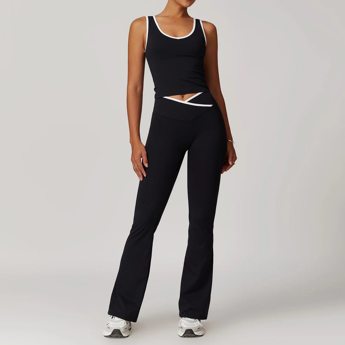 Women's Yoga Set Two-Piece Athletic Wear With High Waist Leggings