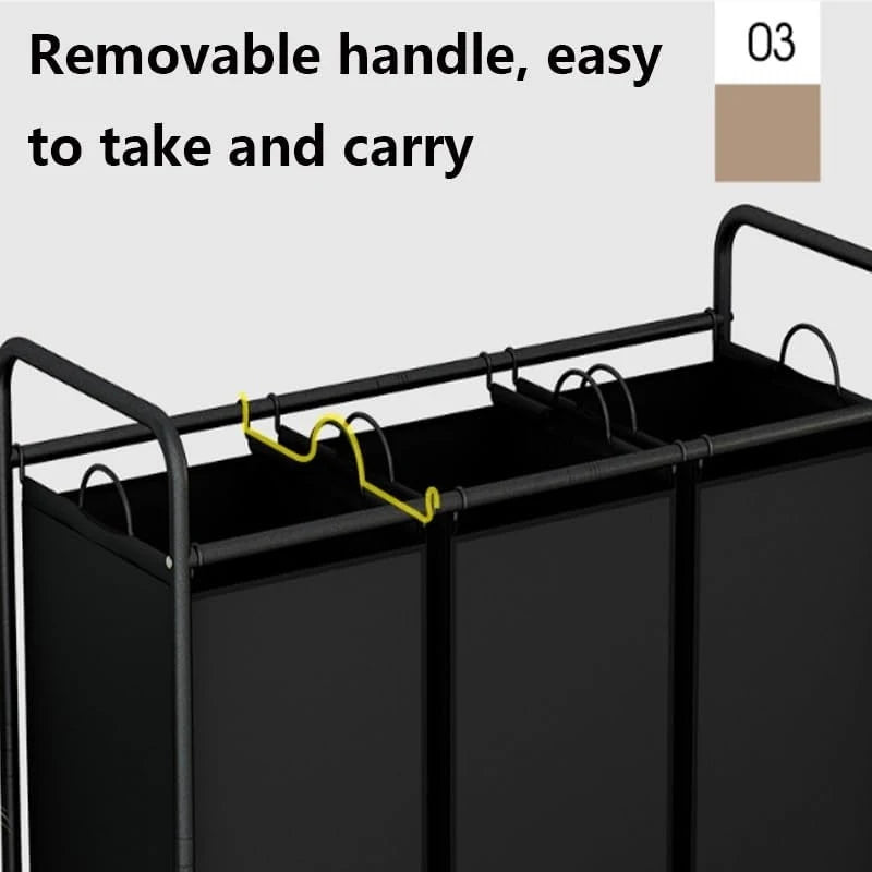 Generic Laundry Trolley Sorter Cart With 3 Removable Bags