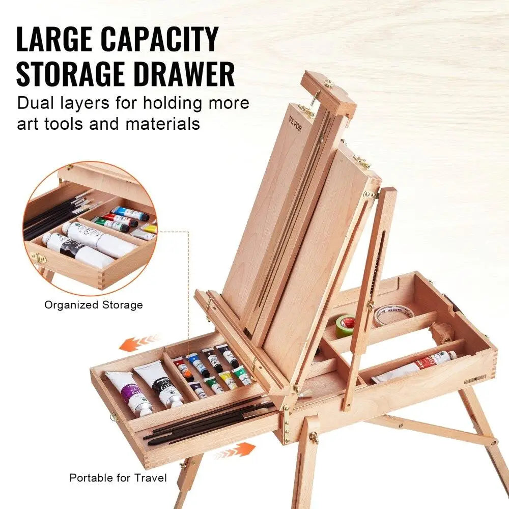 Hign Concerned French Easel Canvas Holder Beechwood