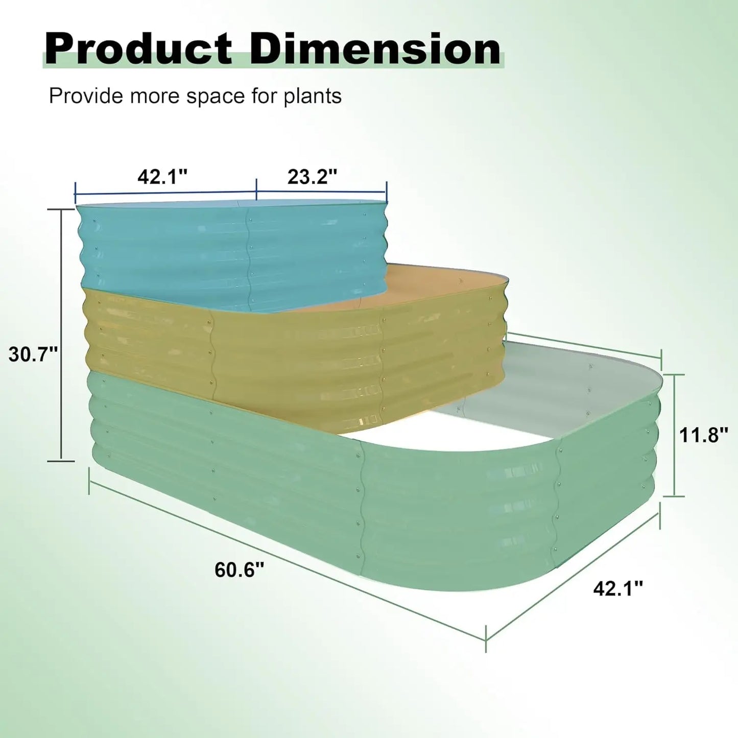 Galvanized Raised Garden Bed Outdoor Metal Planter Box for Gardening