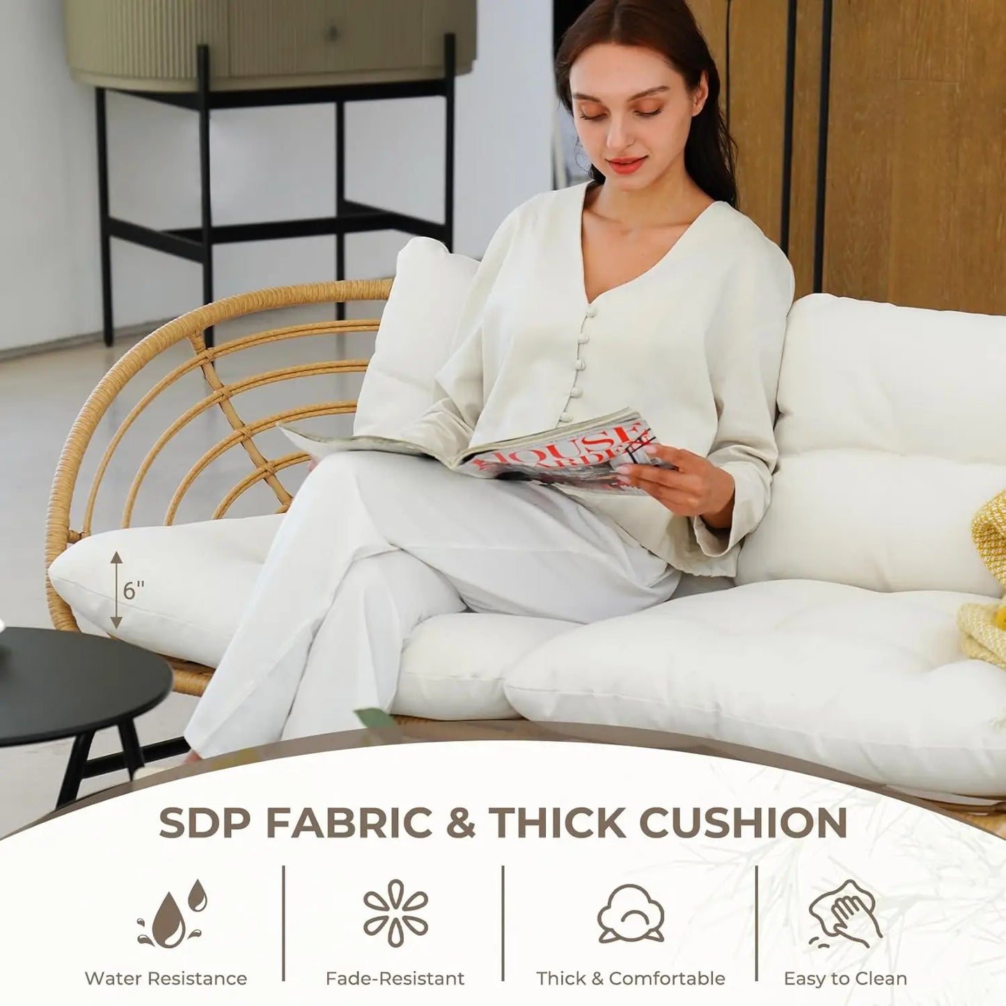 Grand Patio Boho Outdoor Wicker Furniture Set With Tables