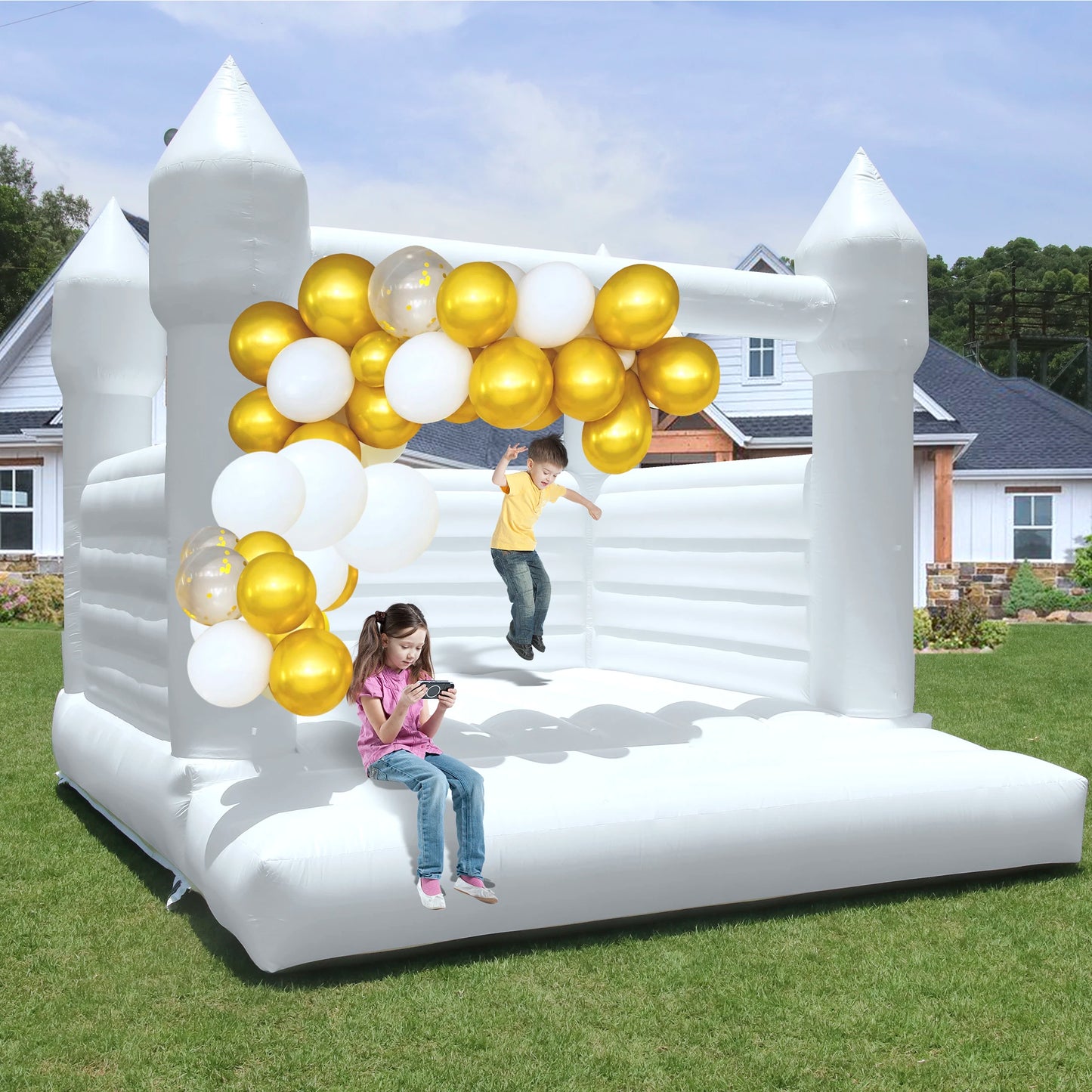 RTS Inflatable Giant Bounce House Castle For Kids Parties
