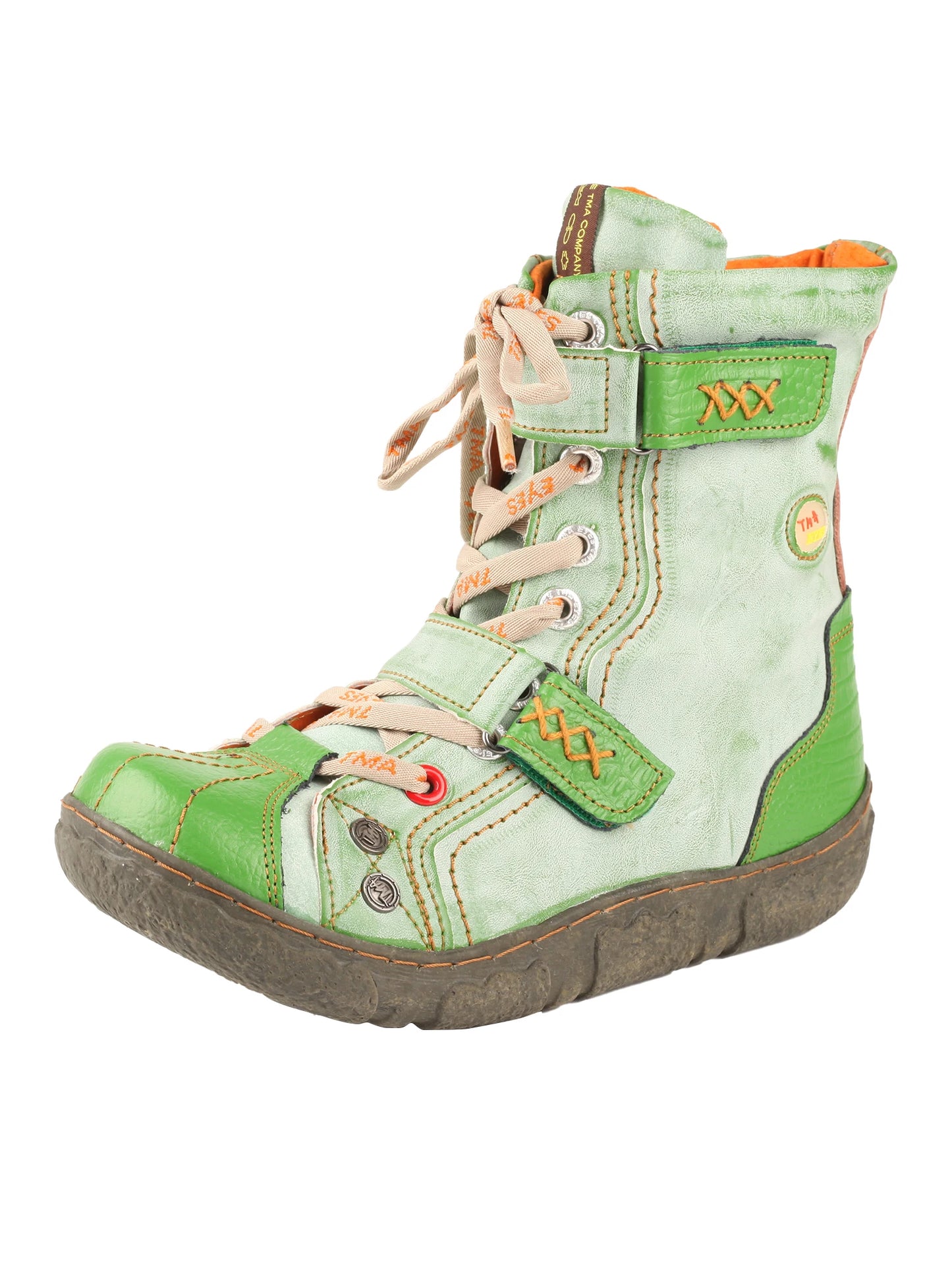 TMA EYES Double-Strap PU Leather Women's Boots With Faux Fur