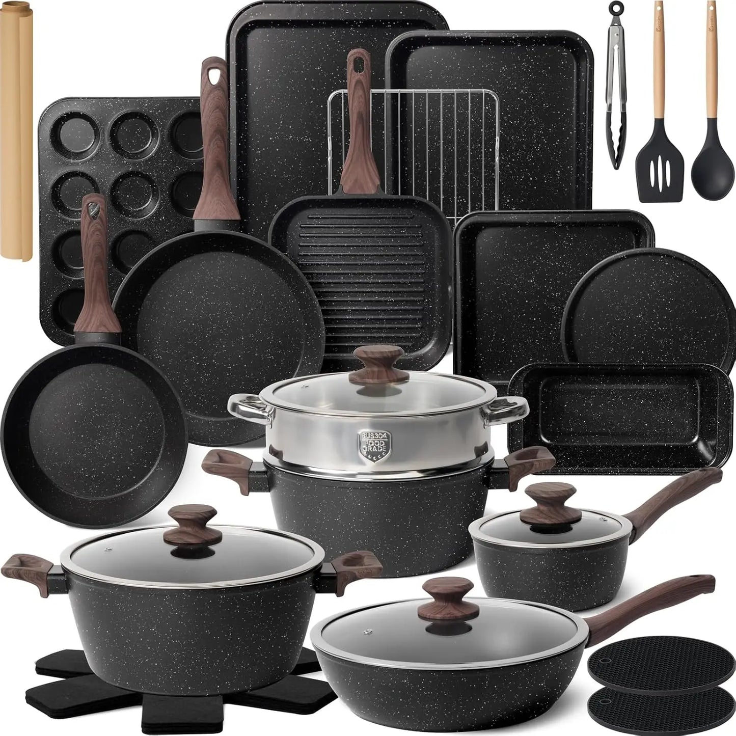 Pots And Pans Set Nonstick 31 Piece Kitchen Cookware