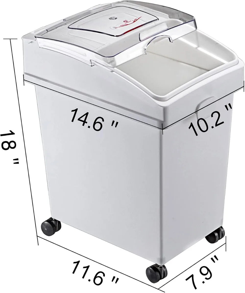 Ingredient Storage Bin Set With Wheels Sliding Lid And Scoop