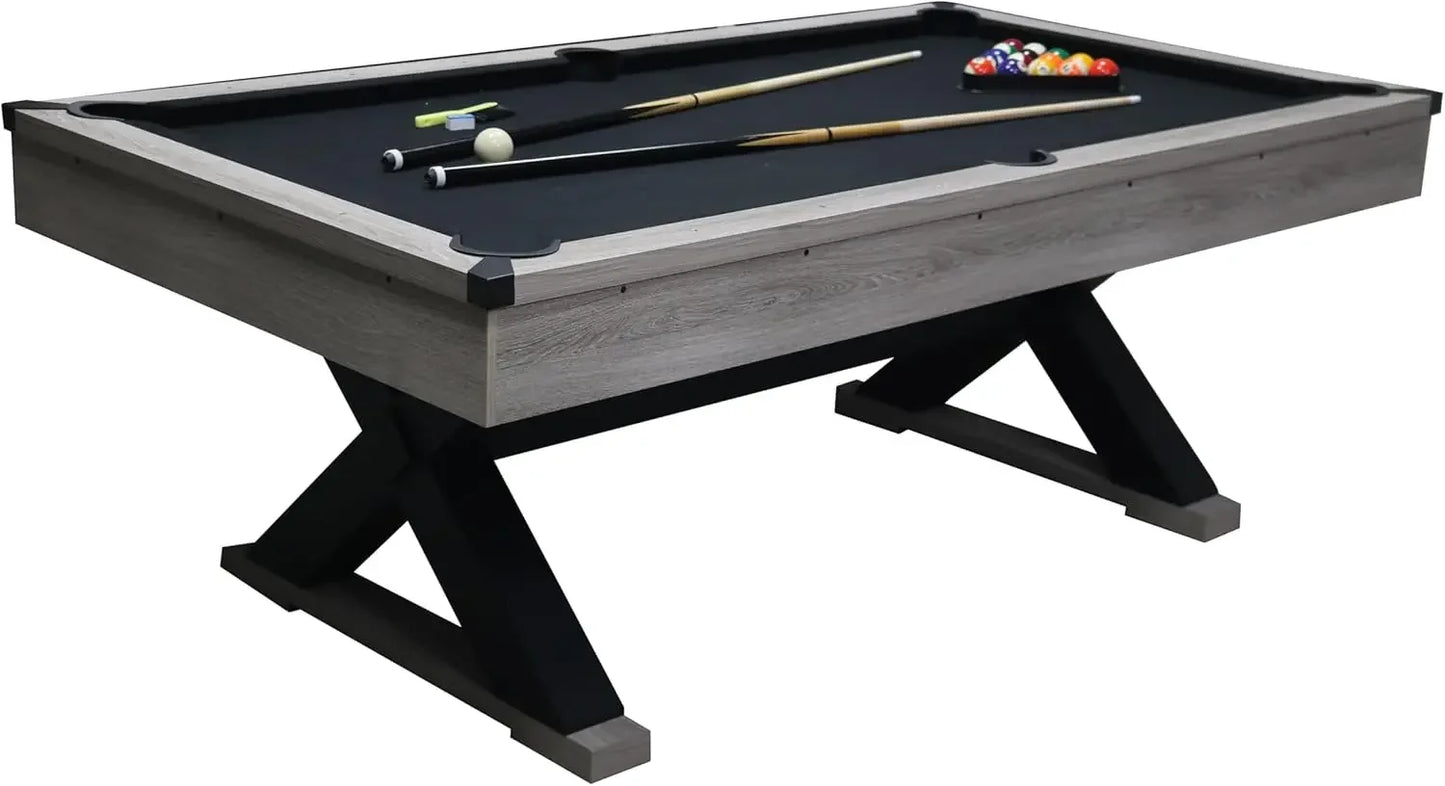 Rustic Style Pool Table With Accessories Billiards Set