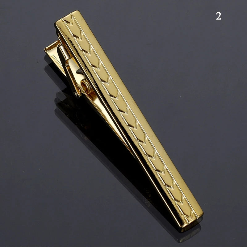 Luxury Metal Tie Clip For Men Crystal Bar Clasp
