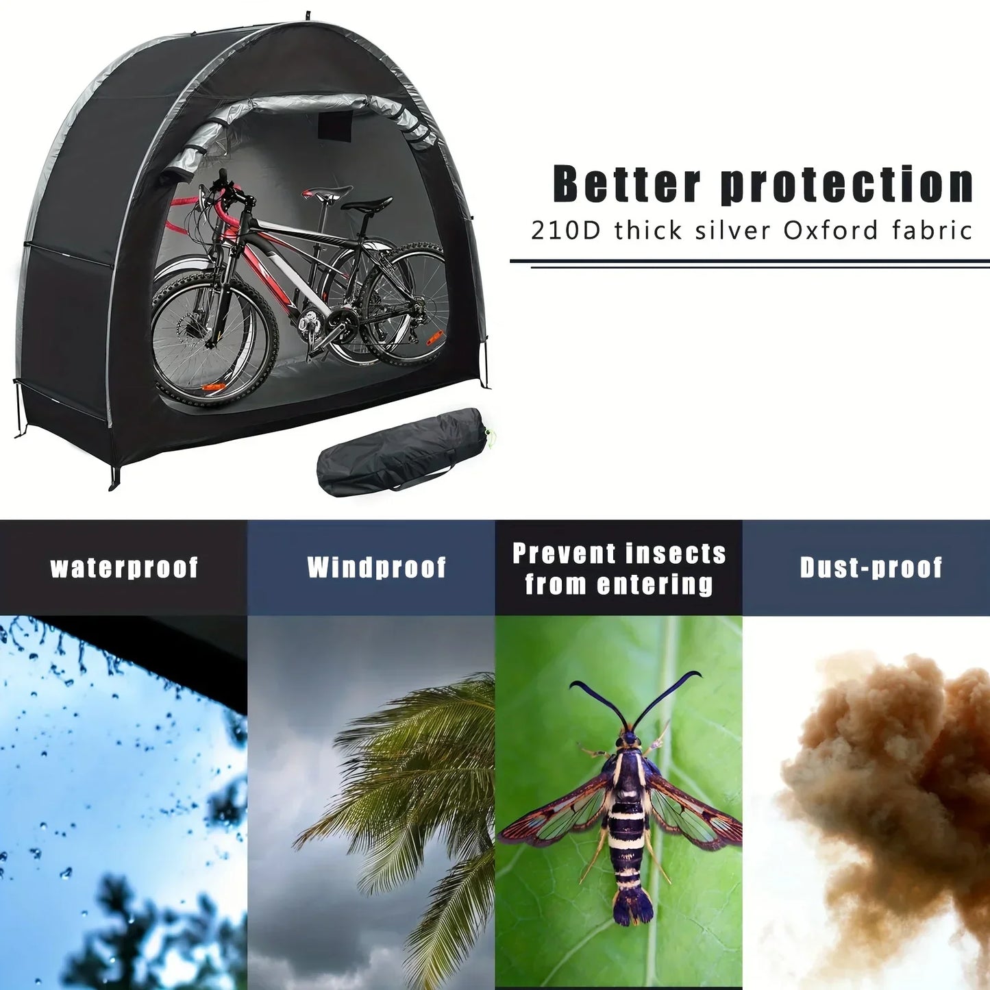 Foldable Waterproof Outdoor Bike Tent Storage Shelter For Road Bicycle