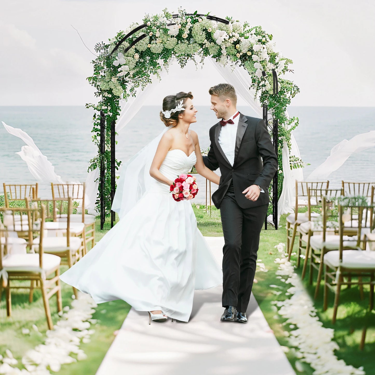 Feature Metal Garden Trellis for Climbing Plants Arch