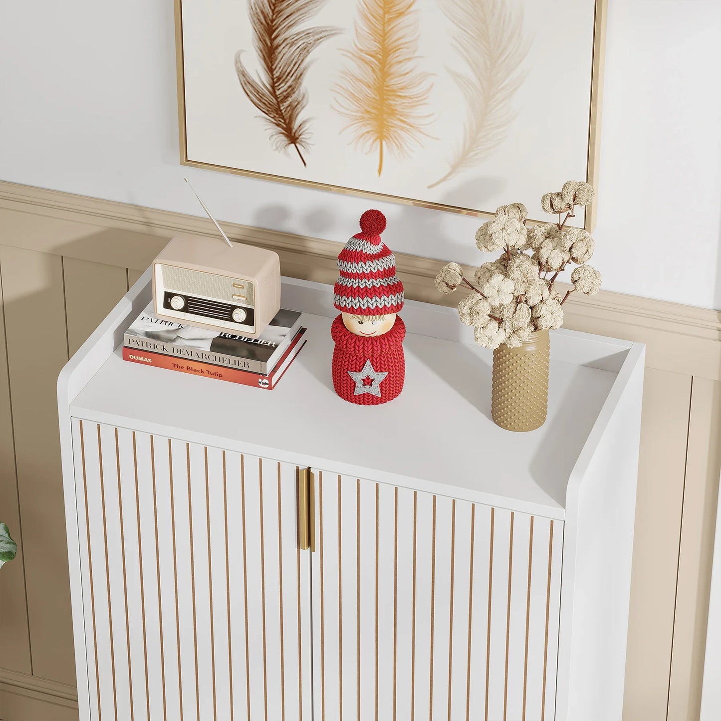 Tribesigns 5-Tier Shoe Cabinet With Doors