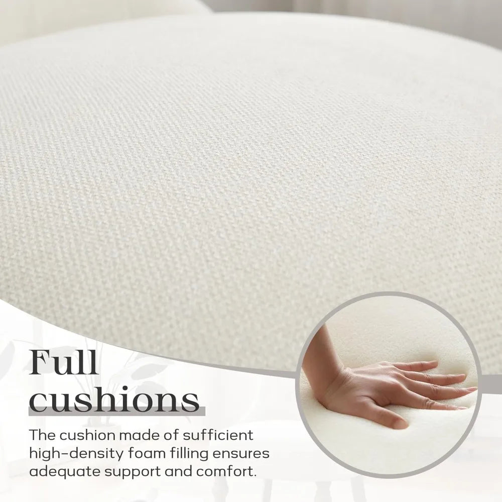 Armless Tufted Upholstered Living Room Chair With Wooden Legs