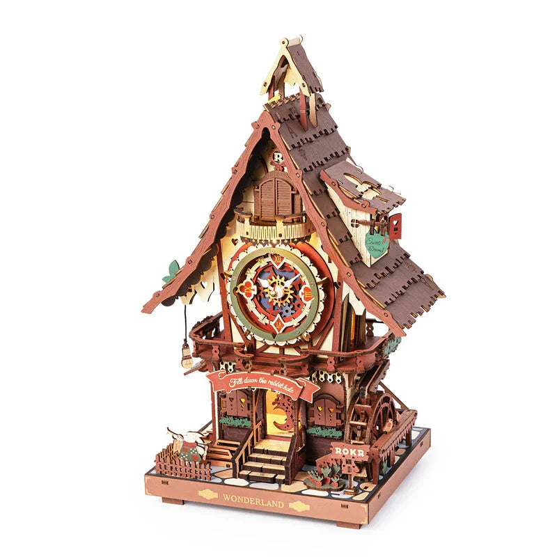 Robotime Rokr 3D Wooden Puzzle Cuckoo Clock Kit Forest