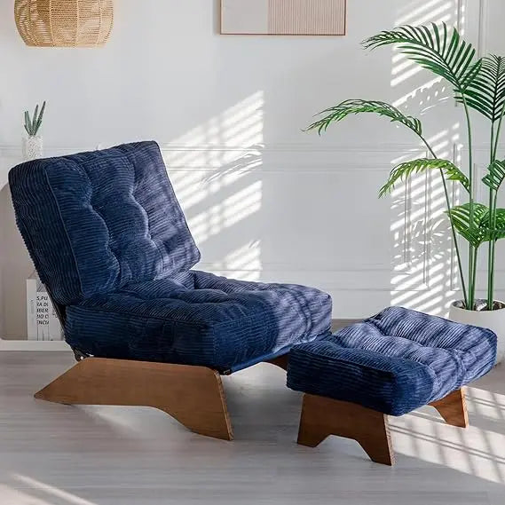 Accent Chair With Ottoman Modern Tufted Lounge Chair Set For Living Room And Den