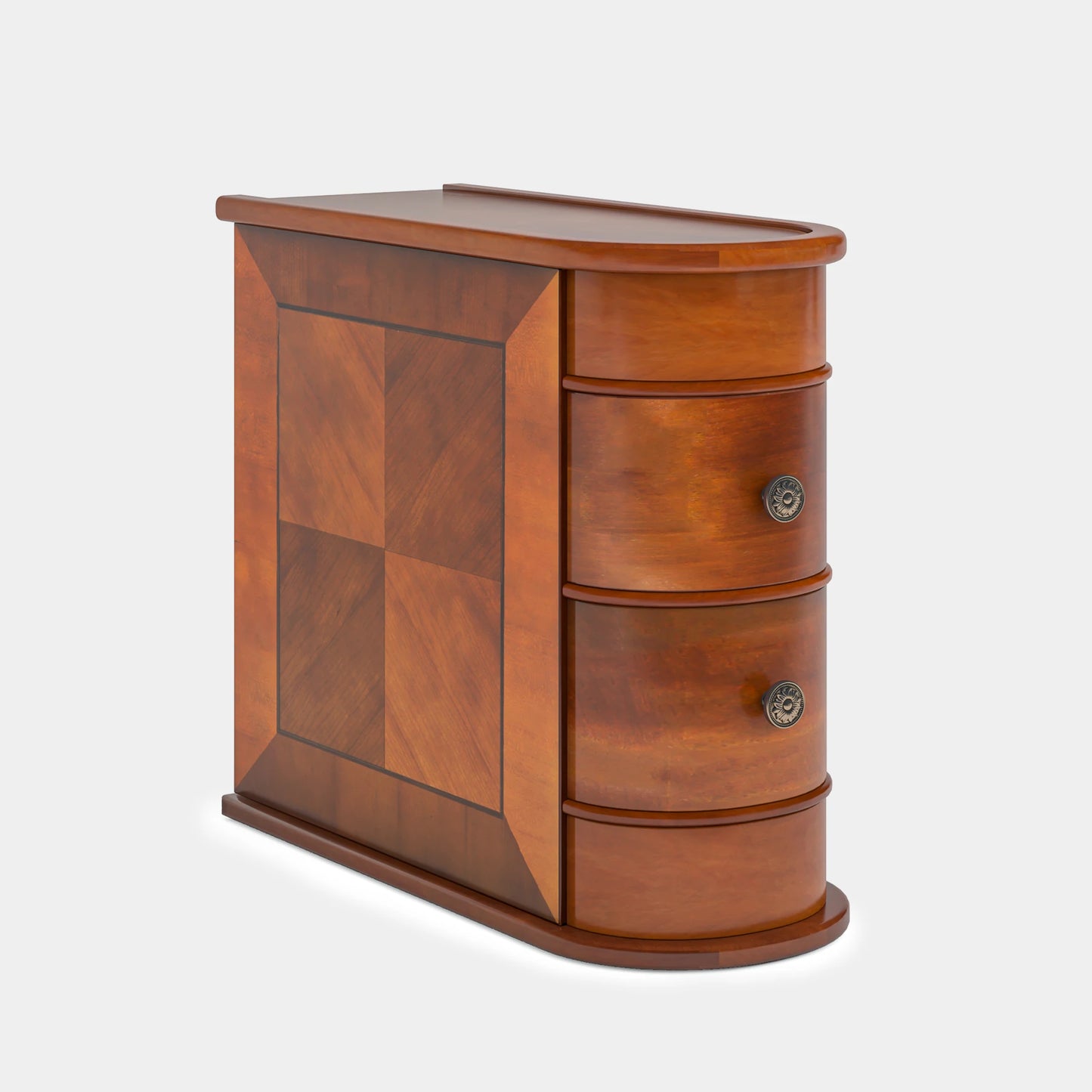 Tribesigns Modern Round Solid Wood End Table With Drawer