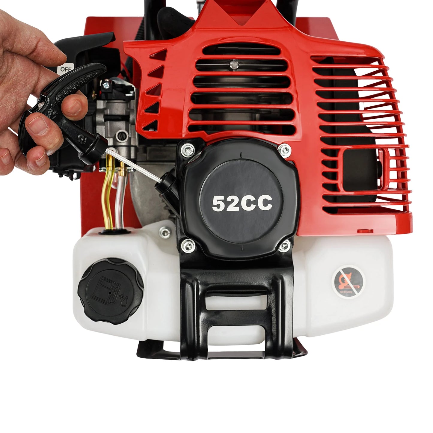 Bymaocar Gasoline Garden Tiller 52cc 1700W 2-Stroke Cultivator