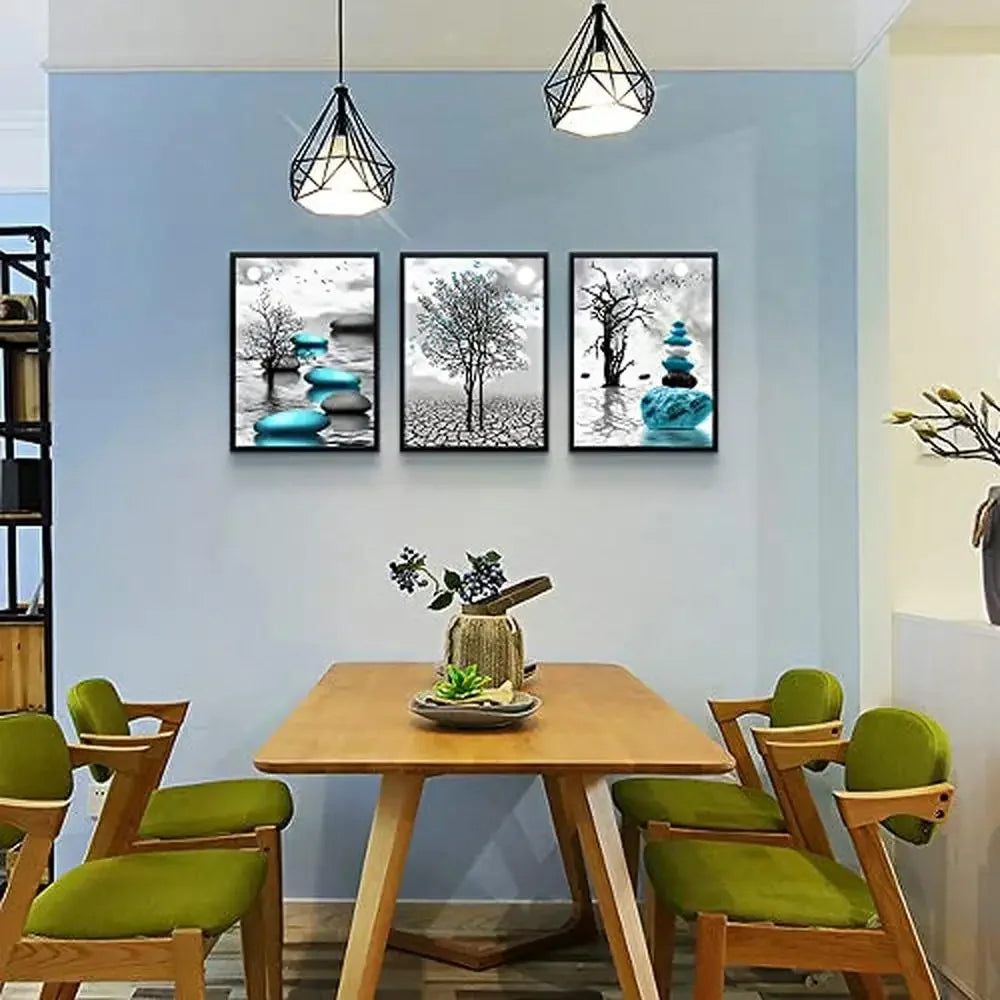 XMSJ 3-Piece Framed Canvas Wall Art Set For Living Room