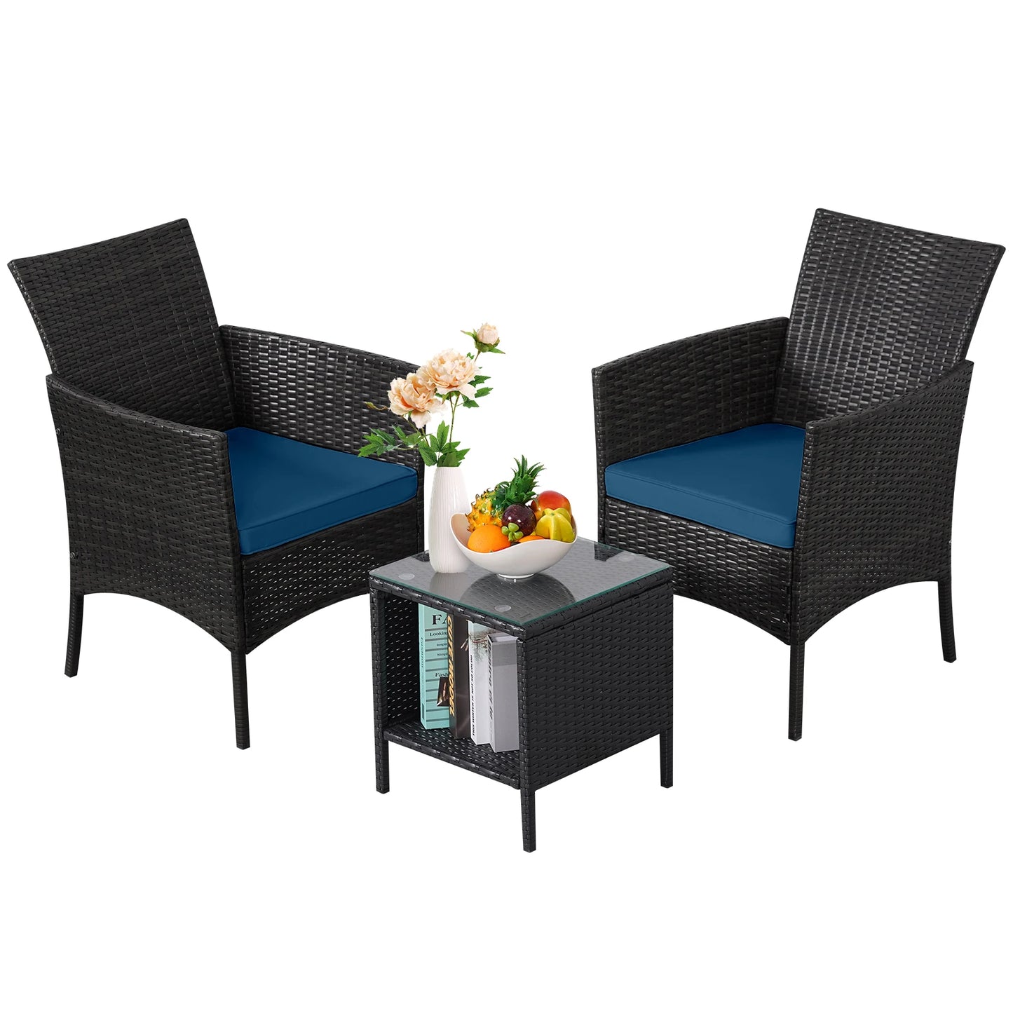 Naga Bahna 3 Piece Outdoor Patio Bistro Set Rattan Furniture