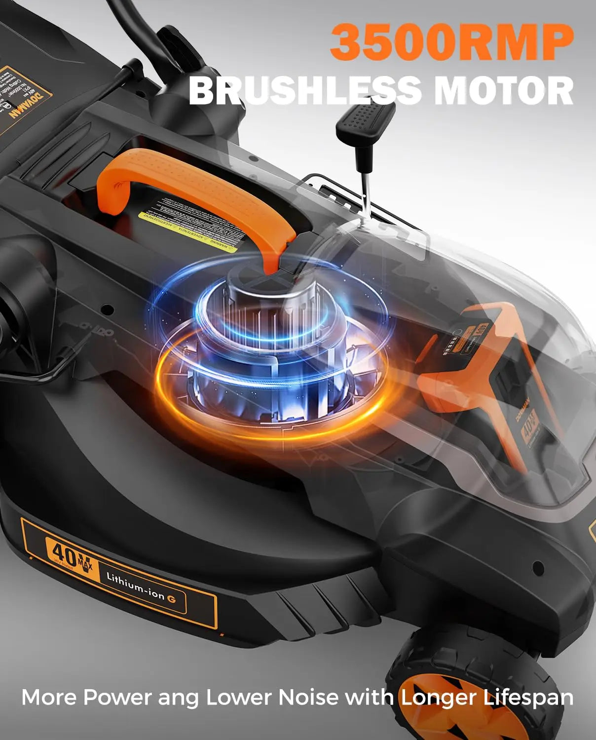 DOVAMAN 40V Brushless Lawn Mower with Mulching and Bagging
