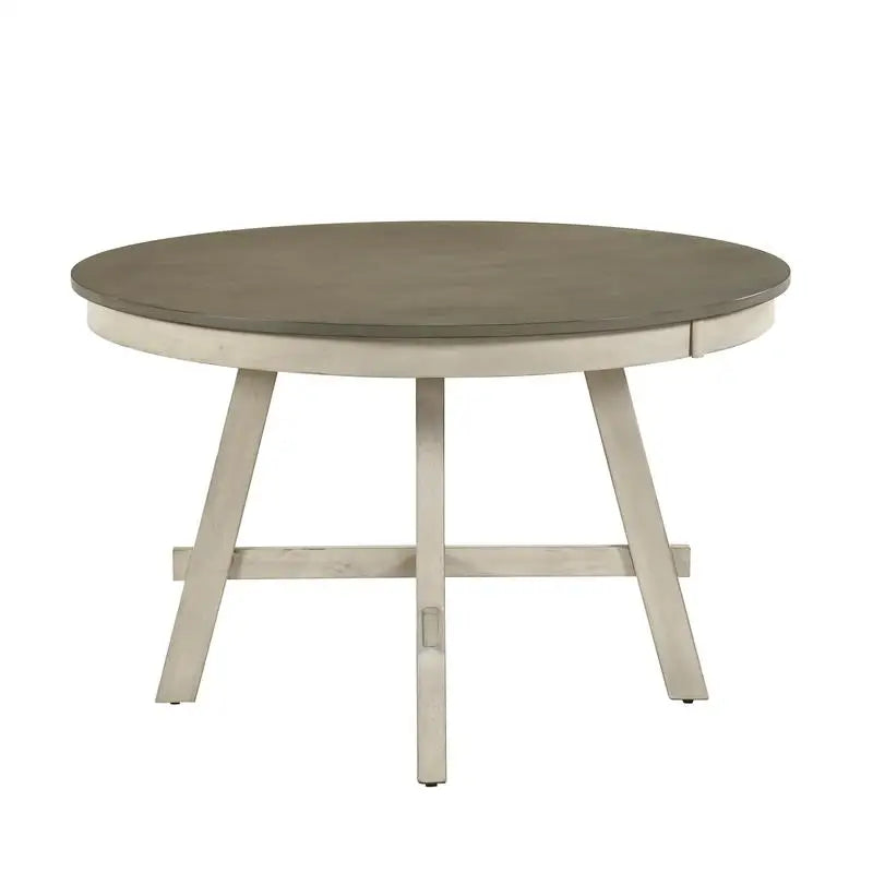 Contemporary Farmhouse Round Dining Set 5 Piece Table And 4 Chairs