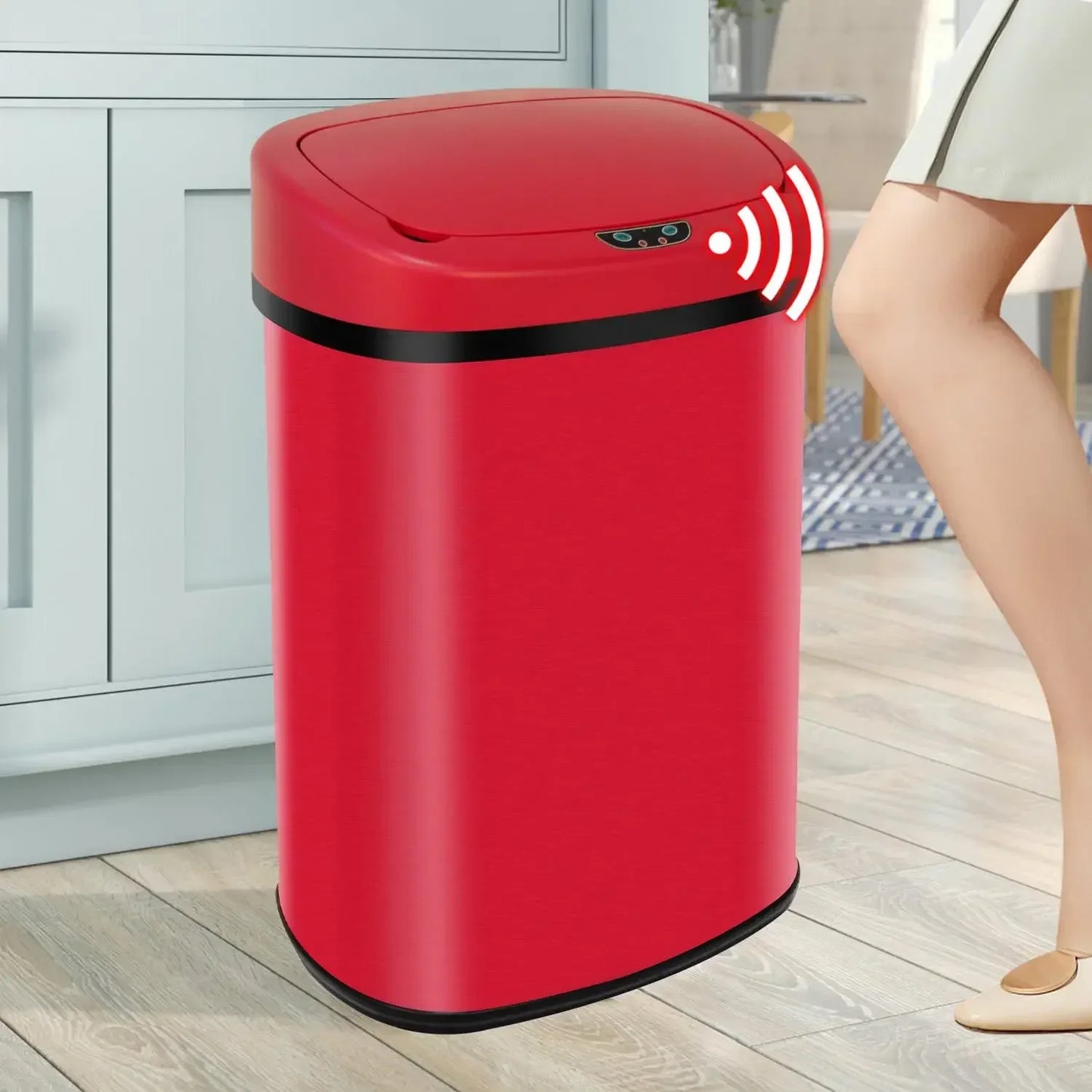 MOZHOU Stainless Steel Automatic Sensor Trash Can Kitchen