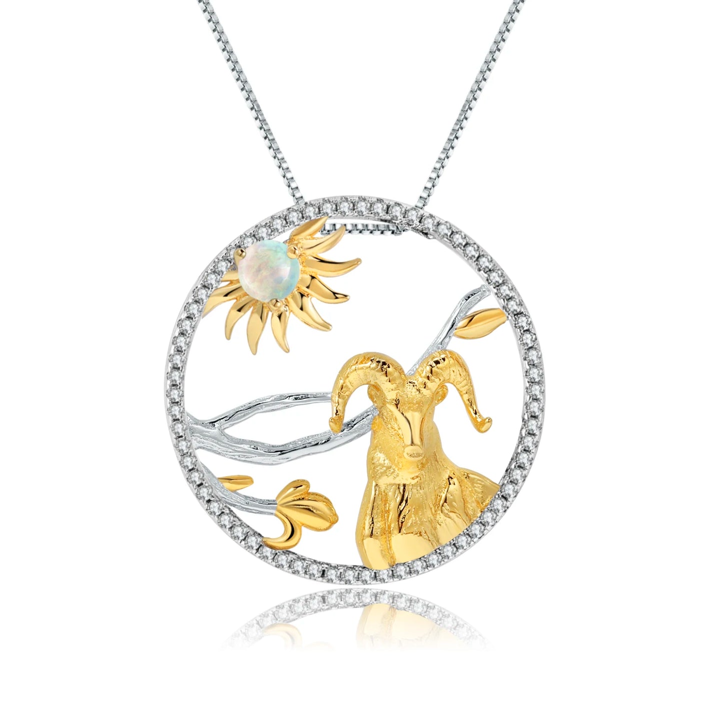 Gem's Ballet 925 Sterling Silver Dragon Pendant Necklace Topaz