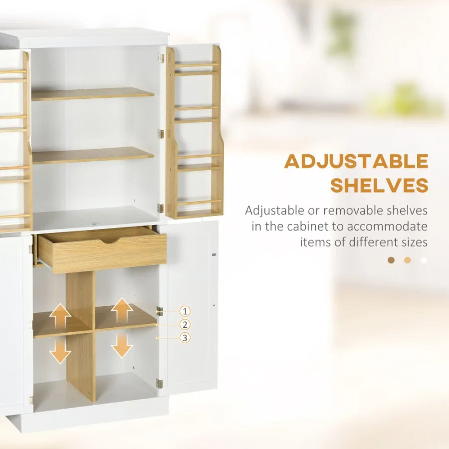 Hign-concerned Pantry Cabinet With Five Tier Shelving