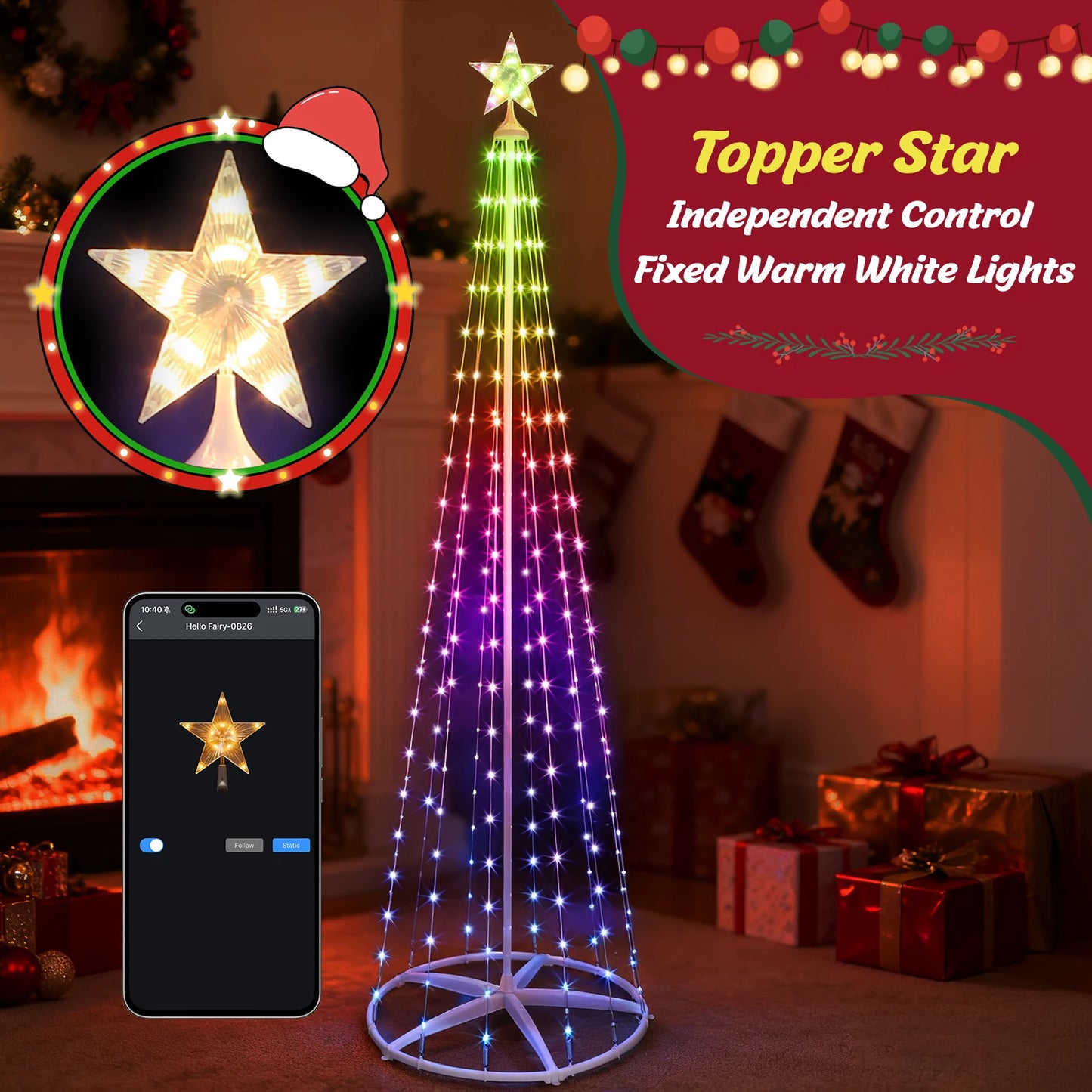 Hello Fairy RGB LED Christmas Tree 295LED Prelit With Remote