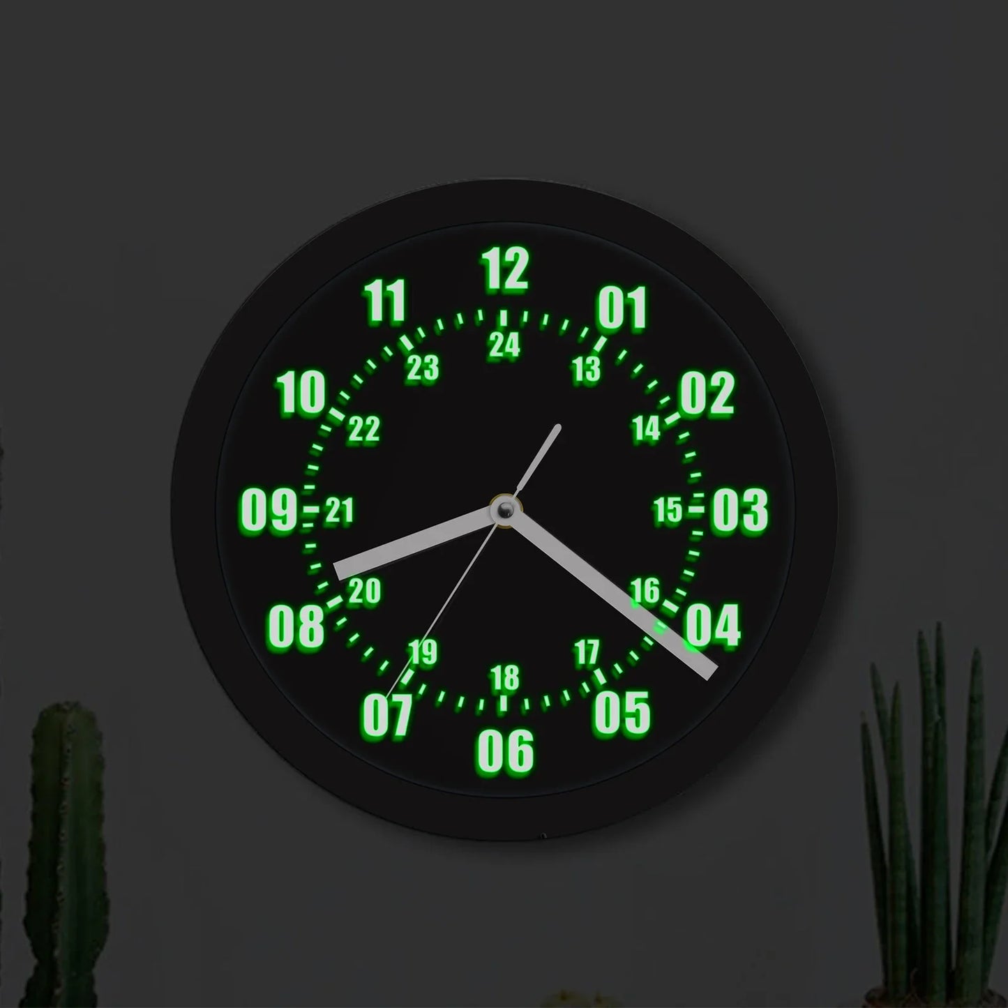 LED Indoor Outdoor Wall Clock With Remote Control 12/24 Hour Display