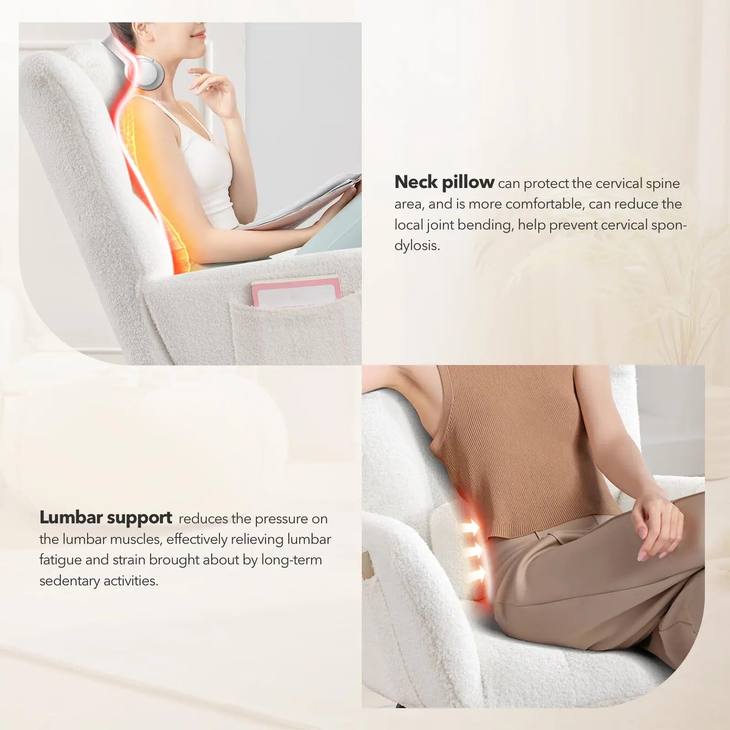 HiMISS Nursery Rocking Chair Teddy Upholstered Glider Rocker With Padded Seat And High Back