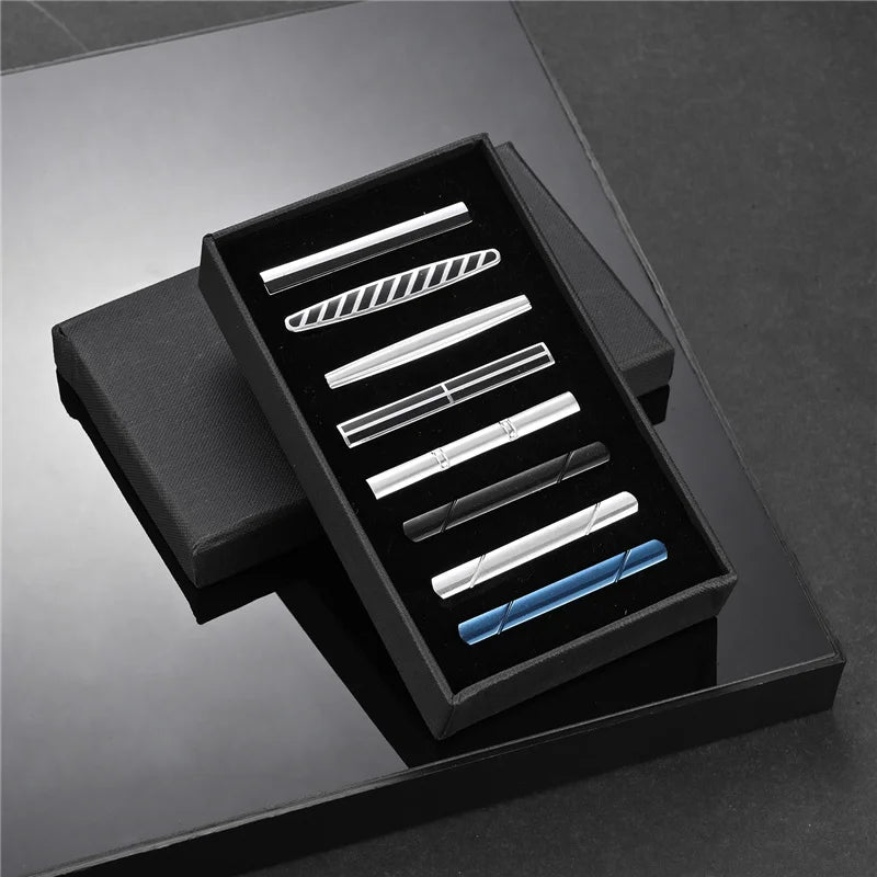Tie Clips Set With Gift Box For Wedding Gifts Cufflinks