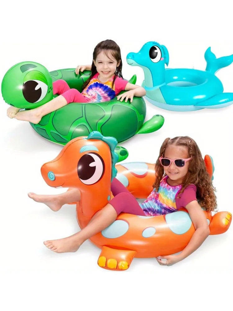 Joyfy 3Pack Inflatable Pool Floats Dinosaur Tubes for Kids