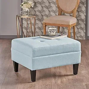 DAFIFY 3-in-1 Foot Stool Ottoman End Table Padded Fabric Upholstery