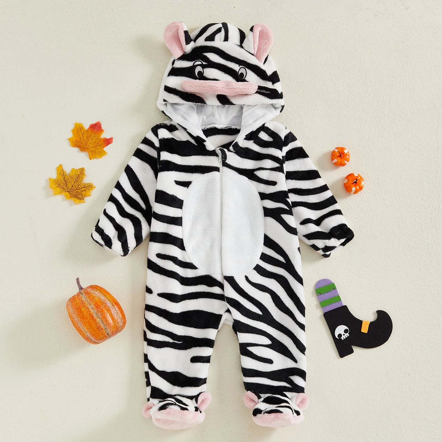 Adorable Toddler Hooded Halloween Tiger Romper for Babies