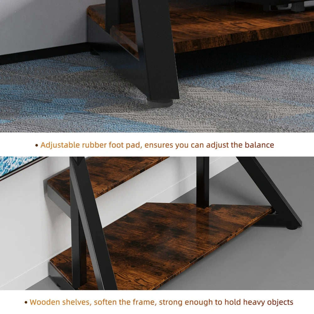 Unho Mobile TV Floor Stand With Wheels Adjustable Height