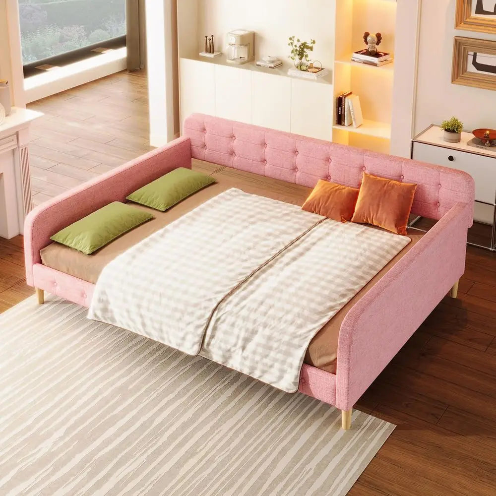 Merax Linen Daybed Upholstered With Four Legs