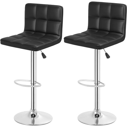 FEICHENG Adjustable PU Leather Bar Stools Set Two With Back