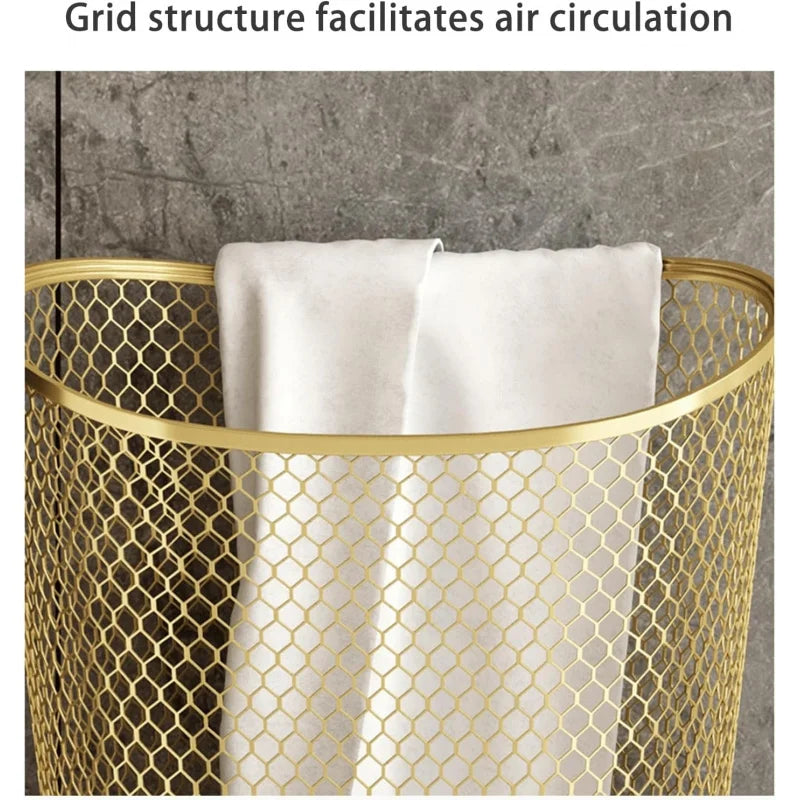 Metal Laundry Hamper With Mesh Basket For Dirty Clothes