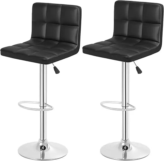FEICHENG Adjustable PU Leather Bar Stools Set Two With Back