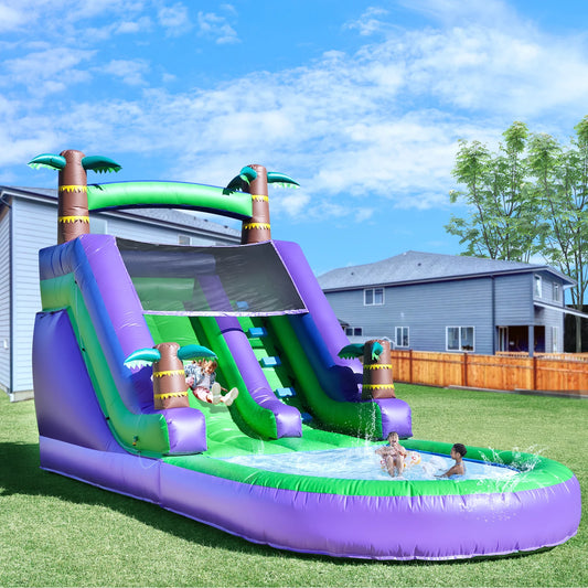 RTS Inflatable Tropical Water Slide Bounce House for Kids