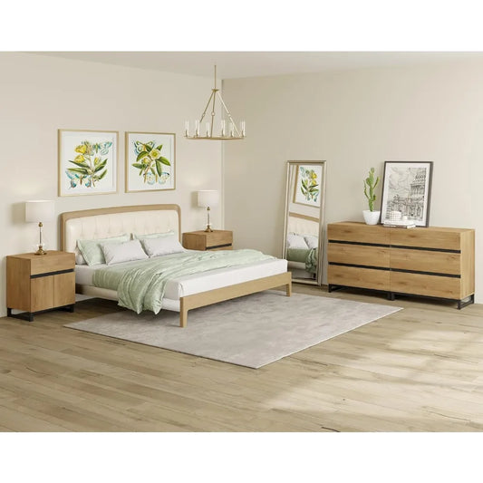 MKDK Dresser And Nightstand Set 3 Piece Bedroom Storage Solution
