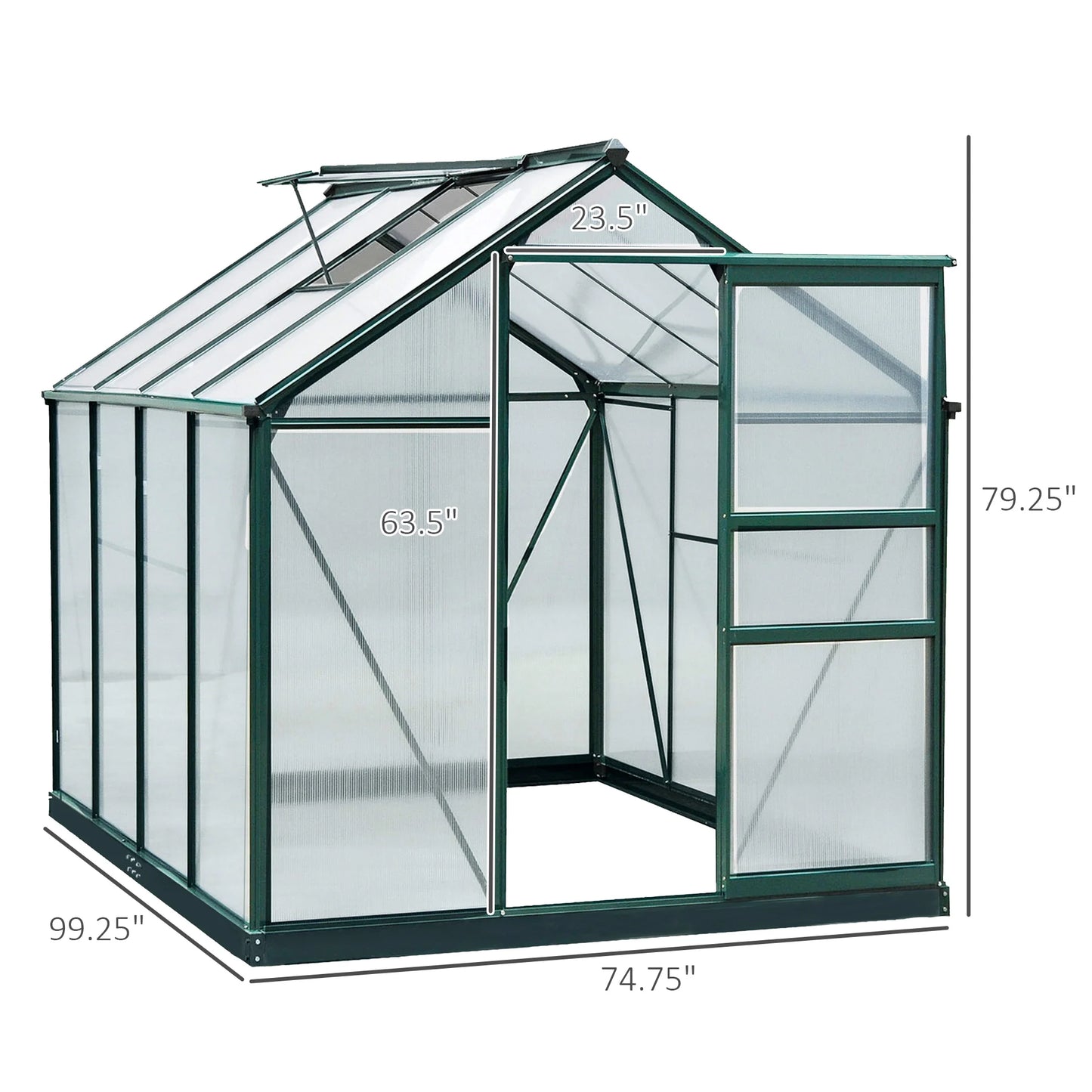 Outsunny Walk-In Greenhouse Aluminum Frame Polycarbonate