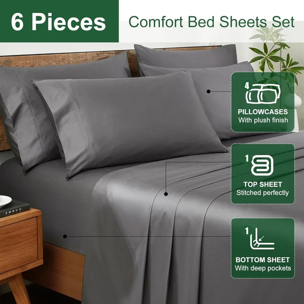 Ivellow Egyptian Cotton Sheets Set 1200 Thread Count