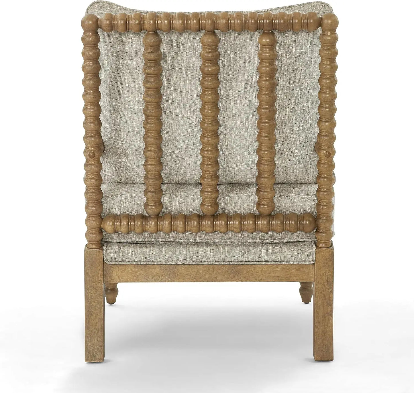 Fabric Spindle Padded Accent Chair With Wood Frame French Style