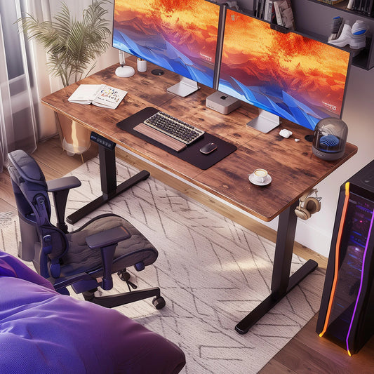 JHK Electric Height Adjustable Standing Desk Sit Stand Office Workstation