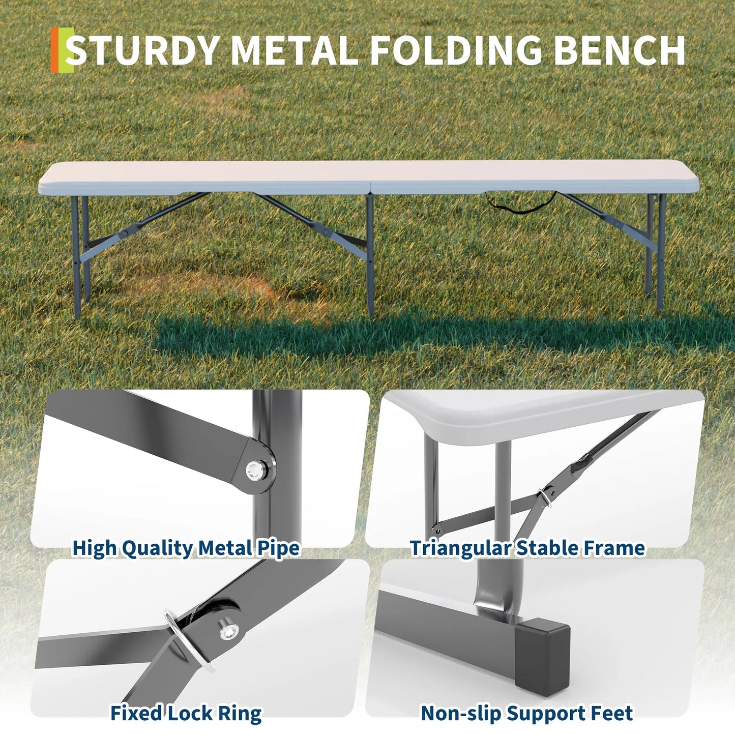 Studyset Portable Folding HDPE Bench For Outdoor Use