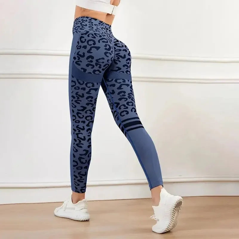 Leopard Print Seamless High Waist Yoga Pants Quick Drying