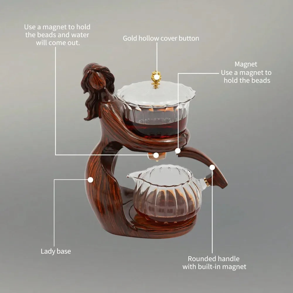 XMSJ Teapot Set Glass Tea Service Dancing Figure Design
